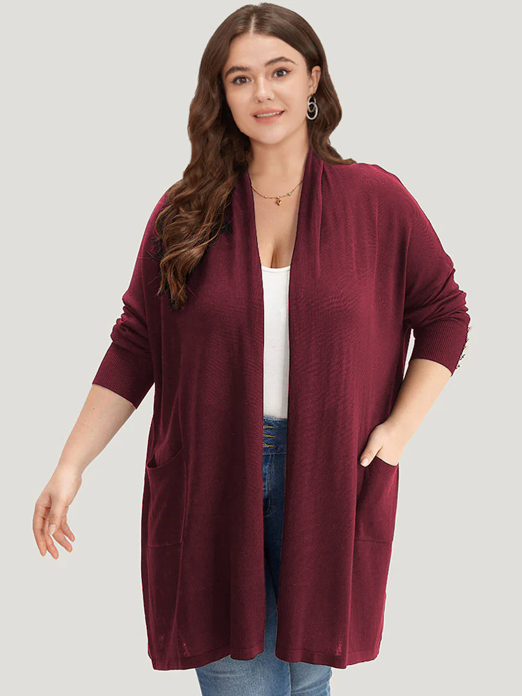 Supersoft Essentials Button Detail Lapel Collar Cardigan Supersoft Essentials Button Detail Lapel Collar Cardigan