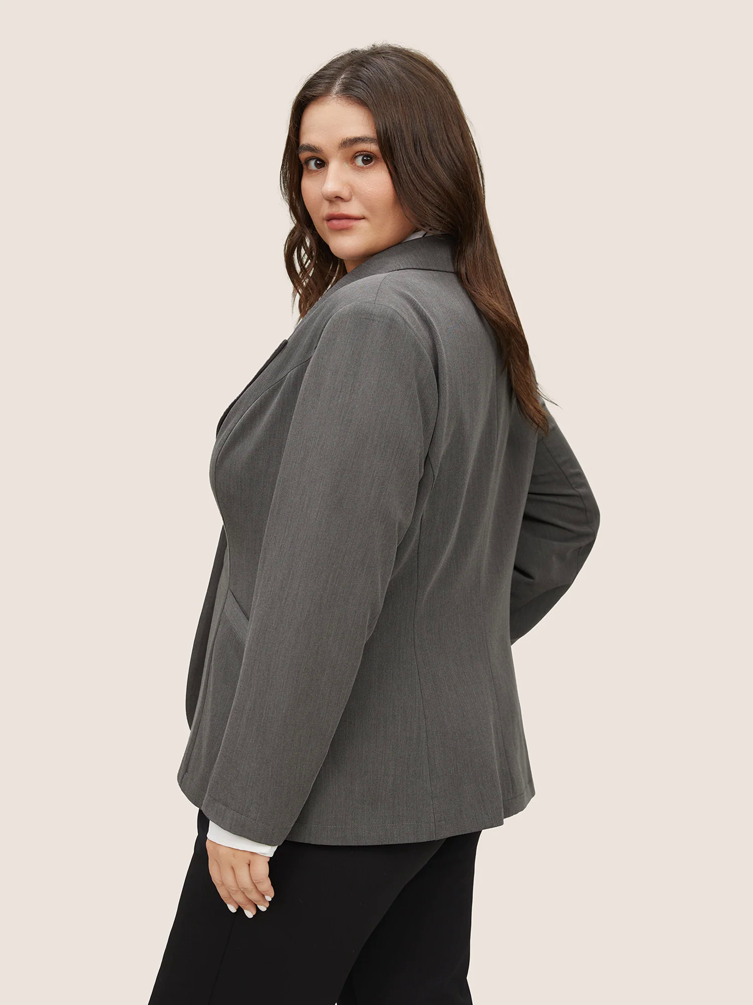 Plain Suit Collar Pocket Regular Fit Blazer Plain Suit Collar Pocket Regular Fit Blazer
