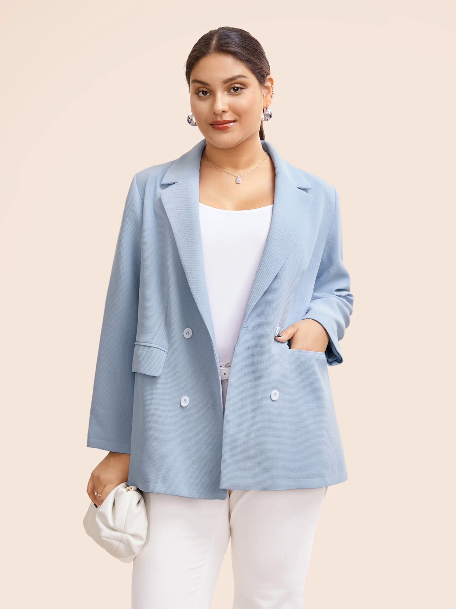Suit Collar Flap Pocket Back Slit Blazer Suit Collar Flap Pocket Back Slit Blazer