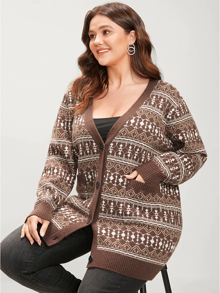 Bandana Contrast Super Soft Knit Pocket Open Front Cardigan Bandana Contrast Super Soft Knit Pocket Open Front Cardigan