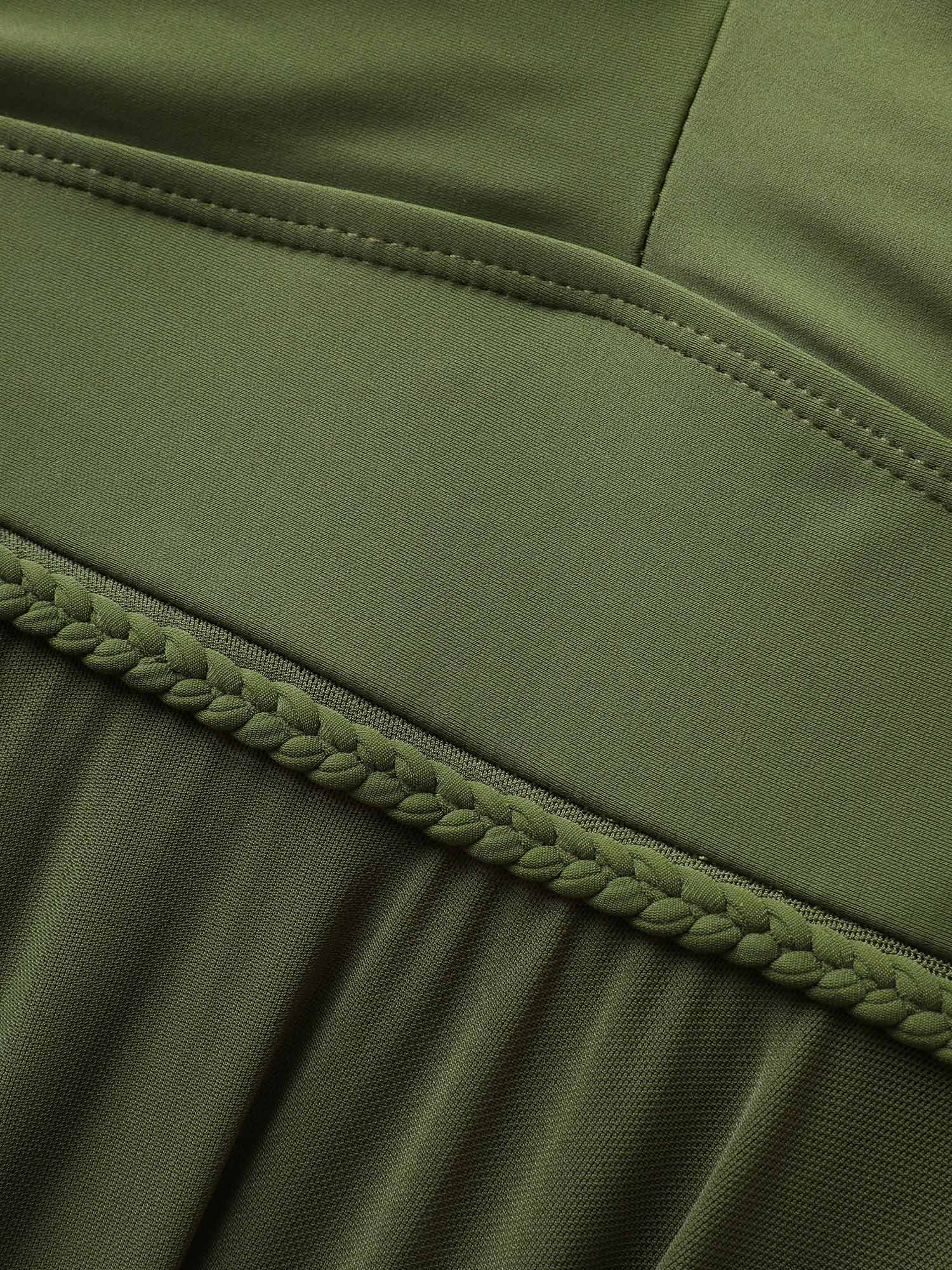 Solid Twist Front Tiered Hem Swim Dress Solid Twist Front Tiered Hem Swim Dress